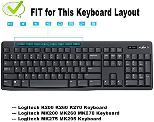 Keyboard Cover Skin Protector Fit Logitech MK295 MK275 MK270 Keyboard, Logitech K200 K260 K270 MK200 - Image 2