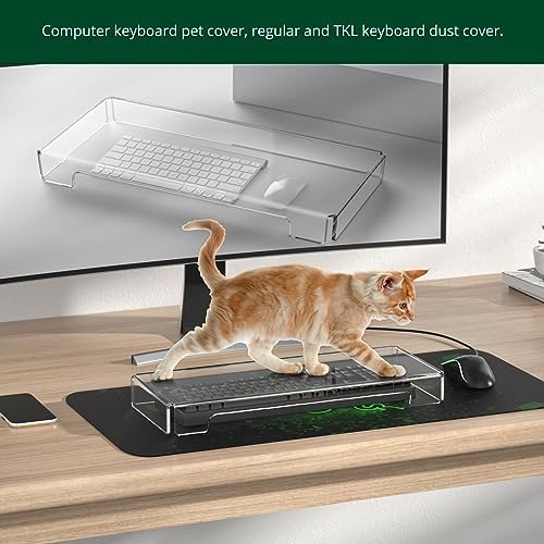 BOSSCASA Acrylic Computer Keyboard Cover, Mechanical Keyboard Dust Cover PC Keyboard Cat Protector, - Image 5