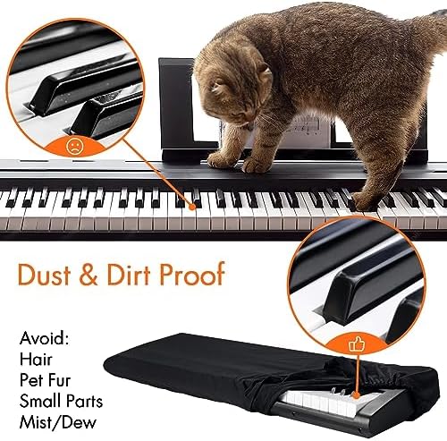 Piano Keyboard Dust Cover, 88 Keys Piano Music Keyboard Dirt Proof Cover Stretchy Electronic - Image 4
